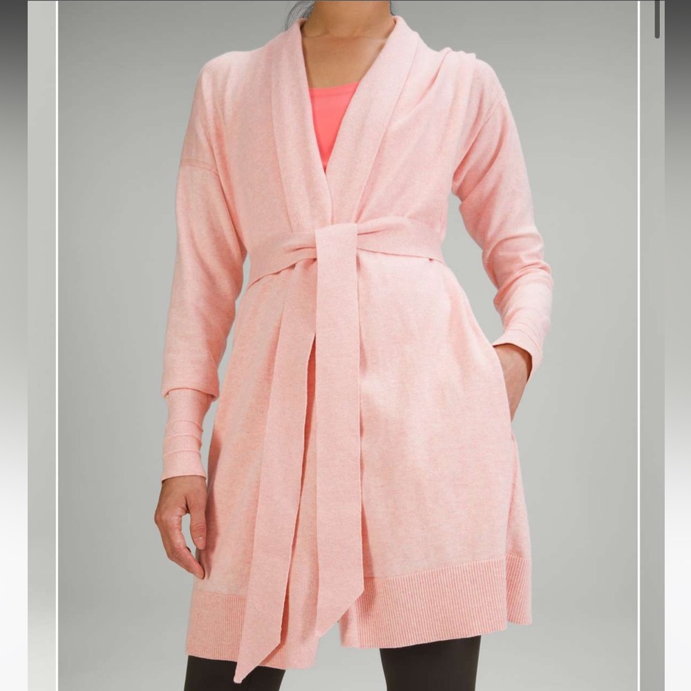 Lululemon Cotton - Cashmere Knit Wrap - Heathered Dew Pink